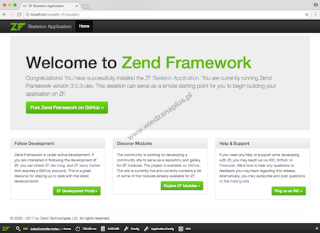 Prawidłowe zainstalowanie Zend Framework 3