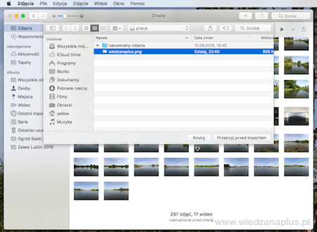 Import plików graficznych do programu Zdjęcia OS X, PenDrive – krok 2/3