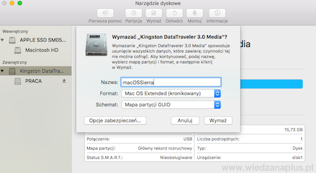 Formatowanie pamięci USB – OS X