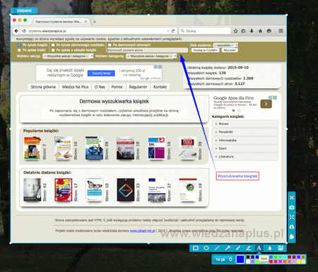 Program Apowersoft Screenshot podczas pracy - OS X
